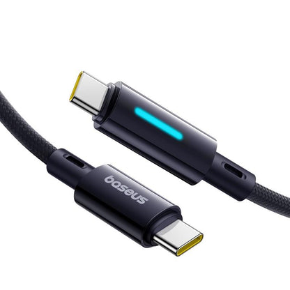 Kabel pro data a nabíjení USB-C - USB-C Baseus Lit Button Control, 100W, 2m, Černý P10379000121-01
