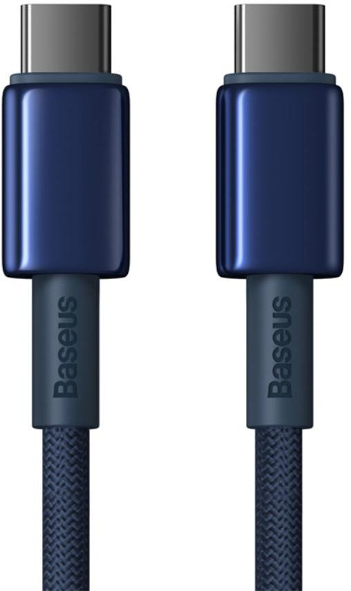 Kabel pro data a nabíjení USB-C - USB-C Baseus Tungsten Gold, 100W, 1m, Námořnická modř P10319800321-03