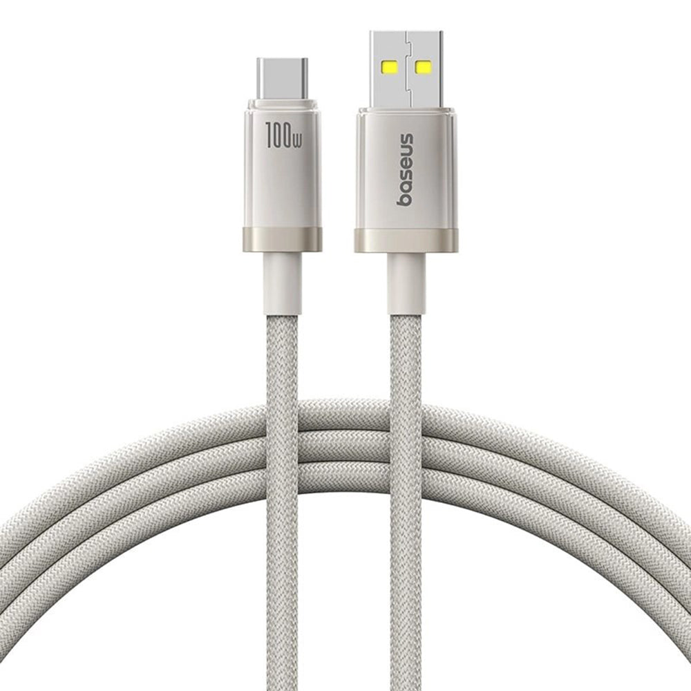 Kabel pro data a nabíjení USB-A - USB-C Baseus Titanium, 100W, 1m, Stříbrný P10378102G21-00