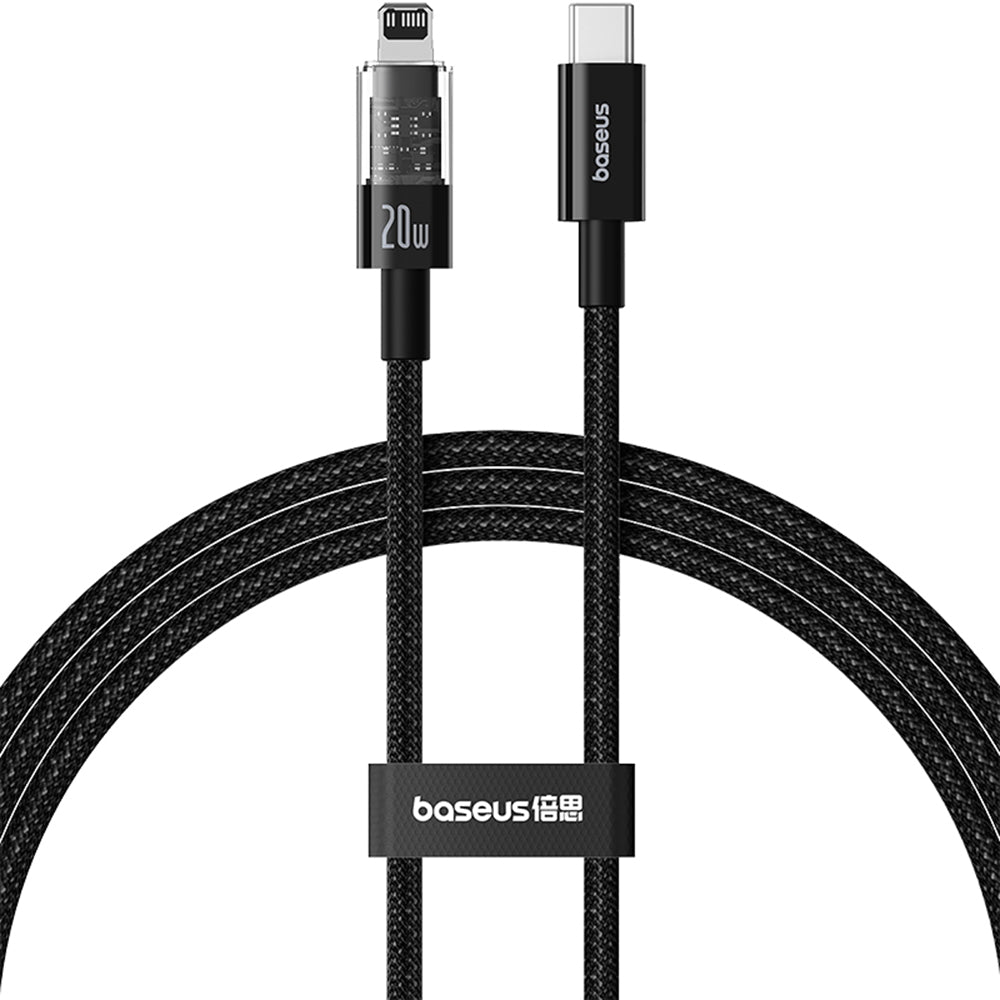Kabel pro data a nabíjení USB-C - Lightning Baseus Gem, 20W, 1m, Černý P10373001111-00