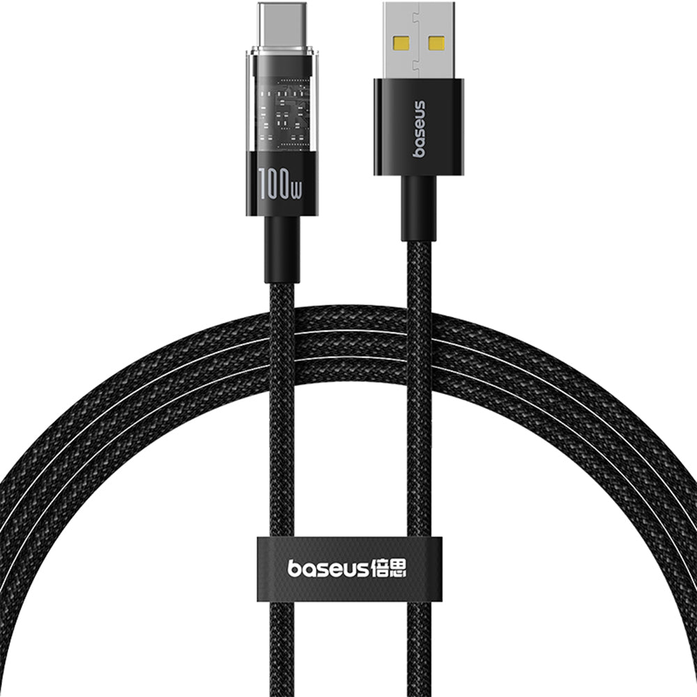 Datový a nabíjecí kabel USB-A - USB-C Baseus Gem, 100W, 2m, Černý P10373002111-01