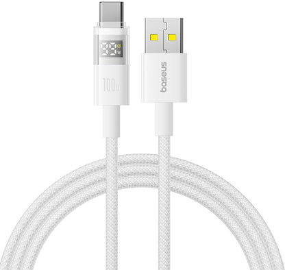 Kabel pro data a nabíjení USB-A - USB-C Baseus Display 2, 100W, 1m, bílý P10382701211-00