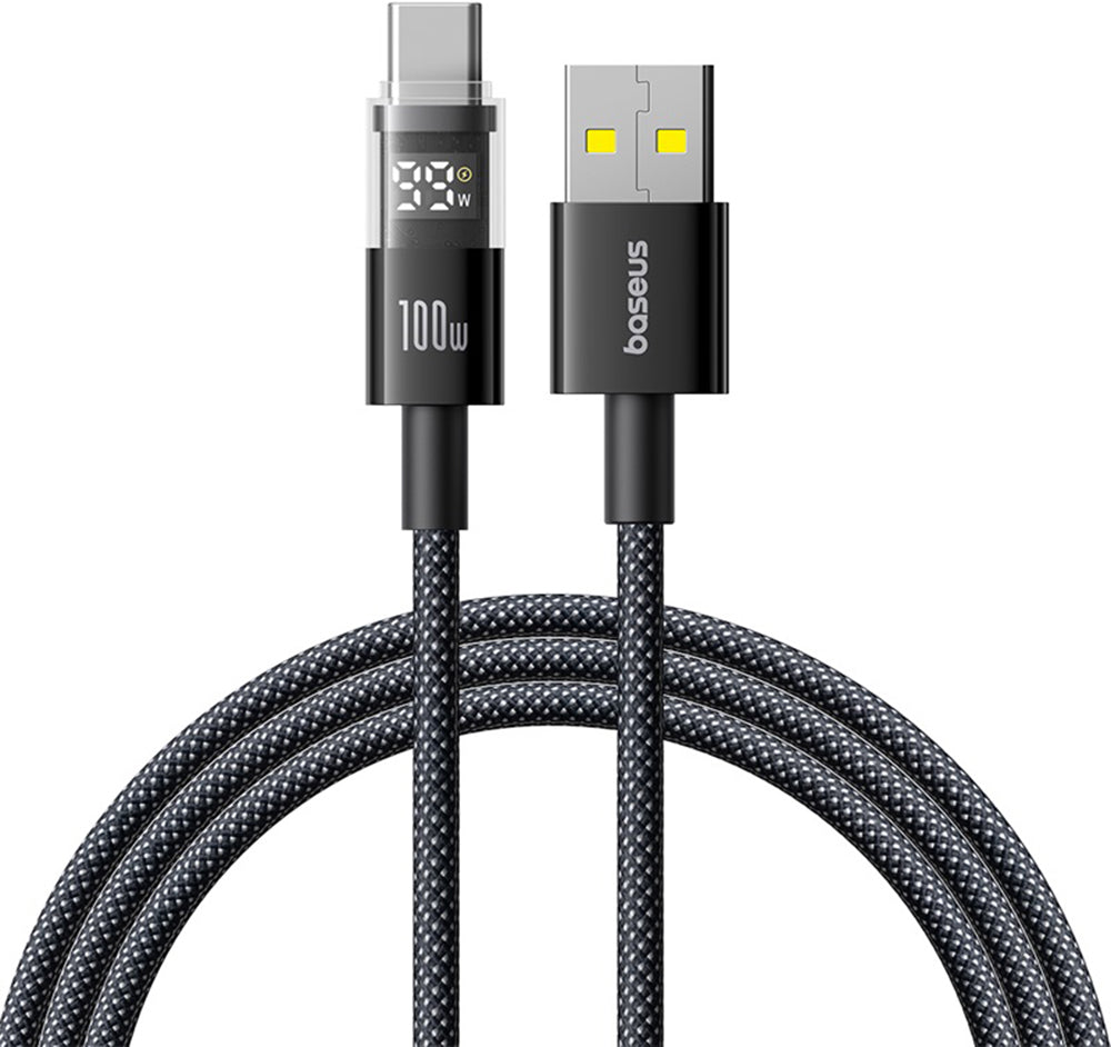 Datový a nabíjecí kabel USB-A - USB-C Baseus Display 2, 100W, 1m, Černý P10382701121-00