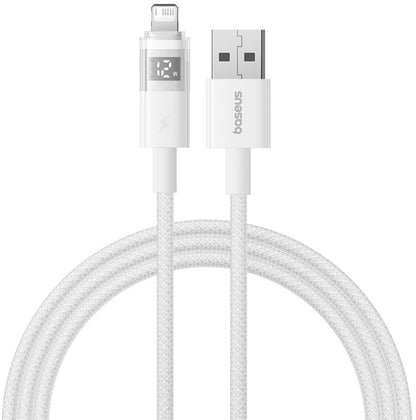 Datový a nabíjecí kabel USB-A - Lightning Baseus Display 2, 18W, 2m, bílý P10382700211-01