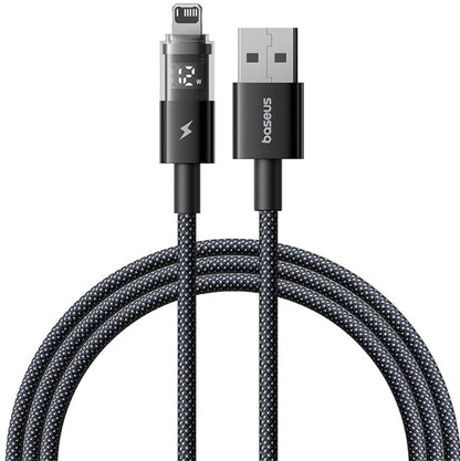 Datový a nabíjecí kabel USB-A - Lightning Baseus Display 2, 18W, 2m, Černý P10382700121-01
