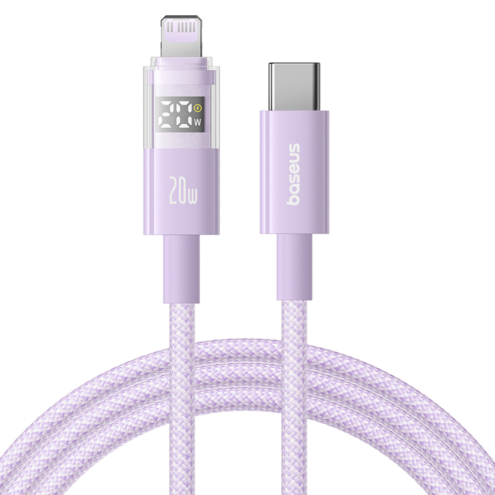 Kabel pro data a nabíjení USB-C - Lightning Baseus Display 2, 20W, 1m, Fialový P10382703511-00