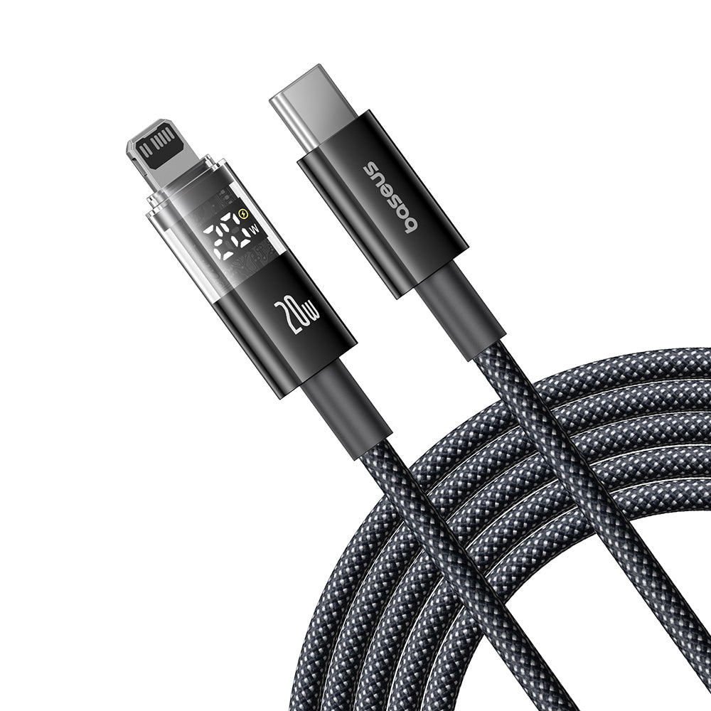 Datový a nabíjecí kabel USB-C - Lightning Baseus Display 2, 20W, 1m, Černý P10382703121-00