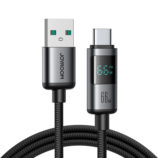 Datový a nabíjecí kabel USB-A - USB-C Joyroom S-A16 Pro Prism Display, 66W, 1.2m, černý