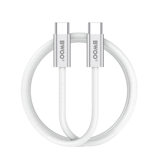 Datový a nabíjecí kabel USB-C - USB-C BWOO BO-X317C, 240W, 1m, Bílý