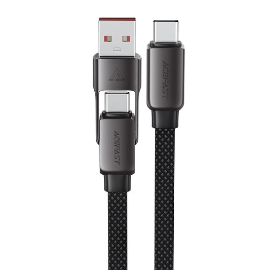 Datový a nabíjecí kabel USB-C - USB-A / USB-C Acefast C13-05, 60W, 0.2m, Černý