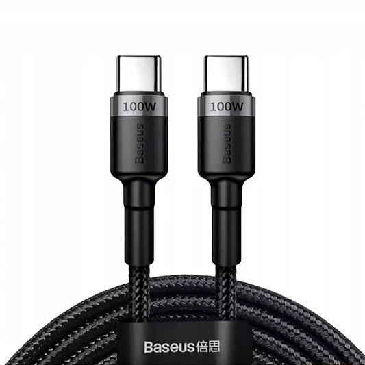 Datový a nabíjecí kabel USB-C - USB-C Baseus Cafule, 100W, 2m, šedý CATKLF-BLG1