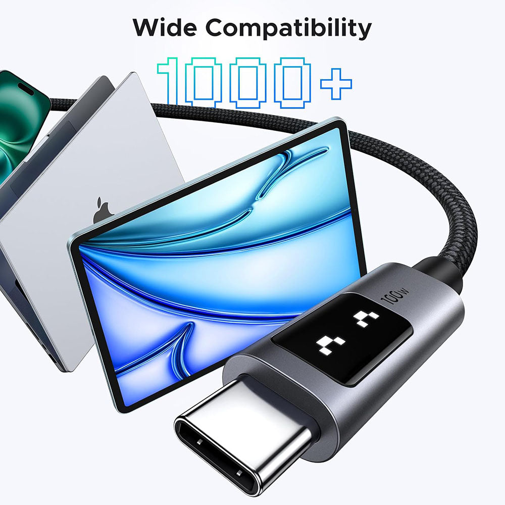 Datový a nabíjecí kabel USB-C - USB-C UGREEN L509, 100W, 3m, šedý