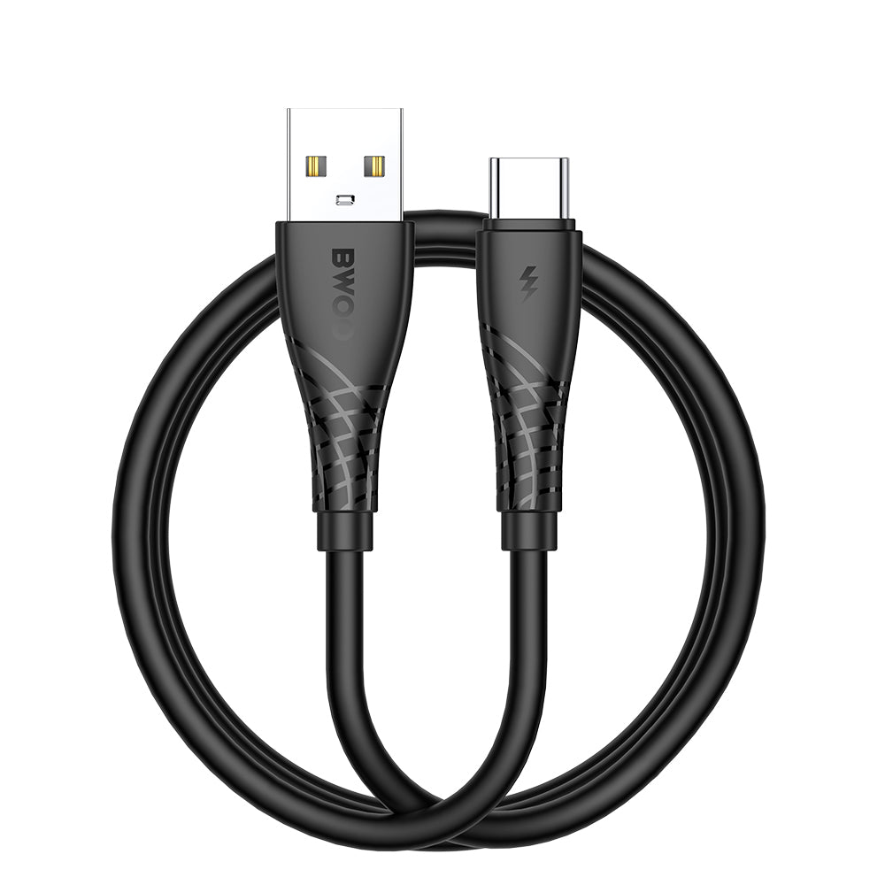 Datový a nabíjecí kabel USB-A - USB-C BWOO BO-X318C, 27W, 1m, černý