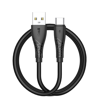 Datový a nabíjecí kabel USB-A - USB-C BWOO BO-X318C, 27W, 1m, černý