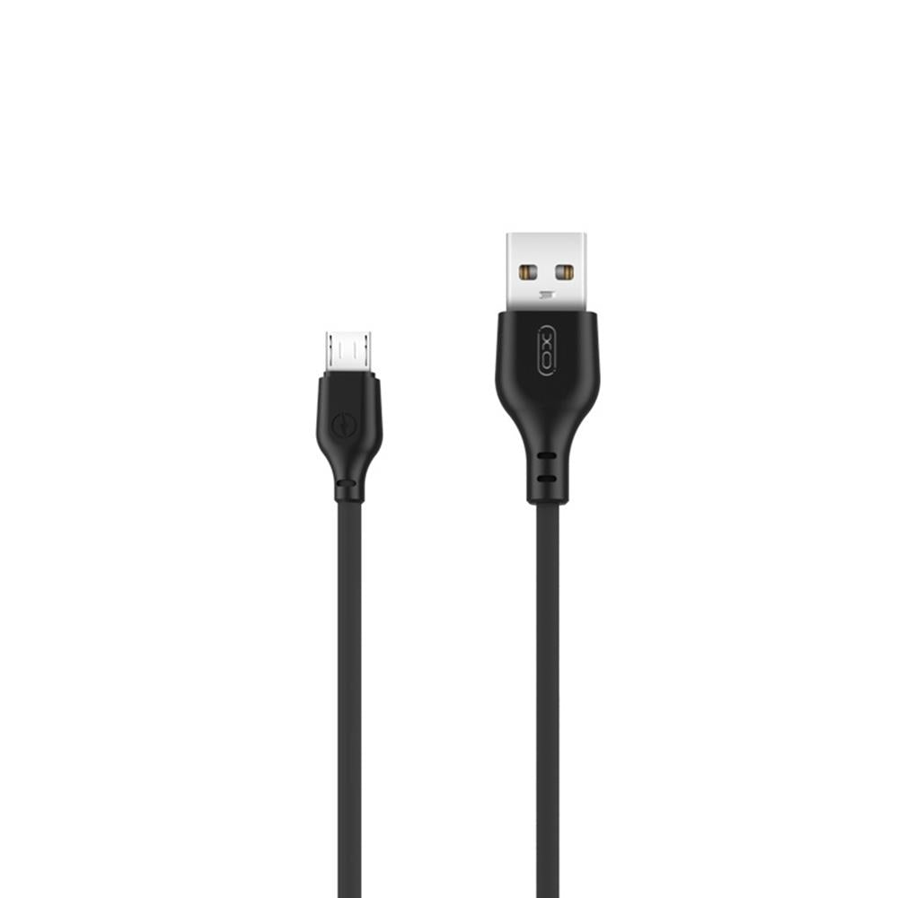 Datový a nabíjecí kabel USB-A - microUSB XO Design NB103, 18W, 1m, černý