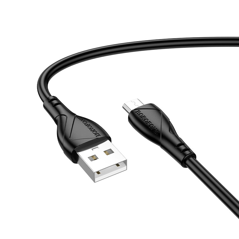 Datový a nabíjecí kabel USB-A - microUSB Borofone BX121 Energy, 18W, 1m, černý