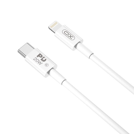 Kabel pro data a nabíjení USB-C - Lightning XO Design NB-Q189A, 20W, 1m, bílý