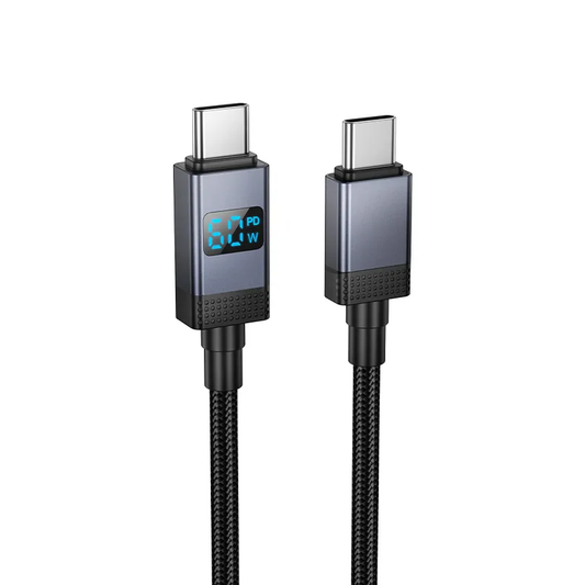 Datový a nabíjecí kabel USB-C - USB-C HOCO X118 Display, 60W, 1m, černý