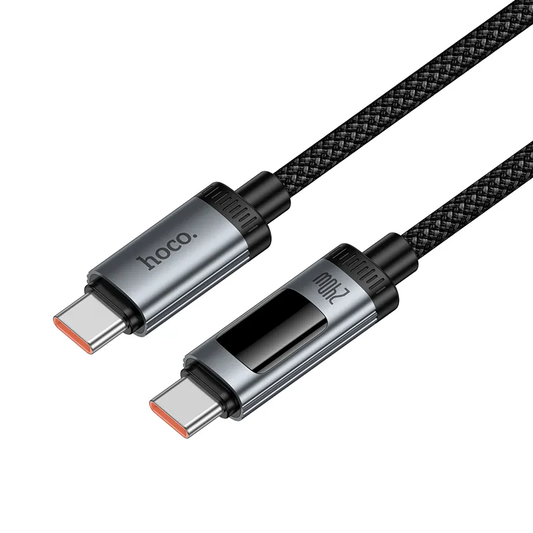 Datový a nabíjecí kabel USB-C - USB-C HOCO Display U148, 240W, 1.2m, Černý