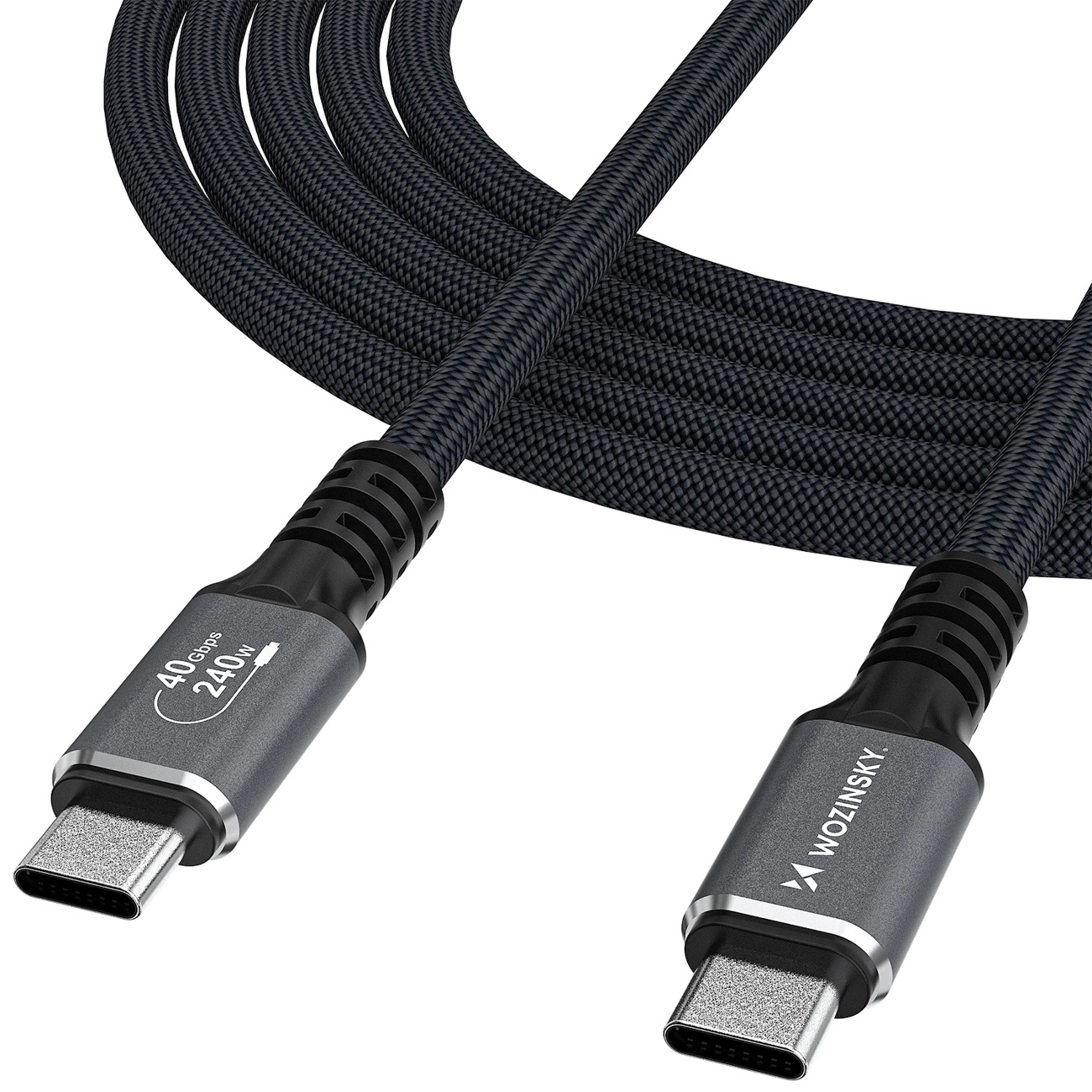 Datový a nabíjecí kabel USB-C - USB-C WZK WPS-UY42S, 240W, 2m, černý