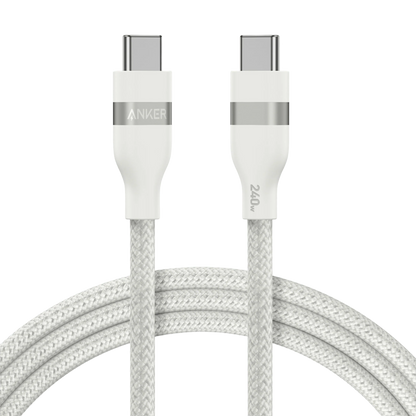 Datový a nabíjecí kabel USB-C - USB-C Anker, 240W, 1.8m, Bílý A82E2H22