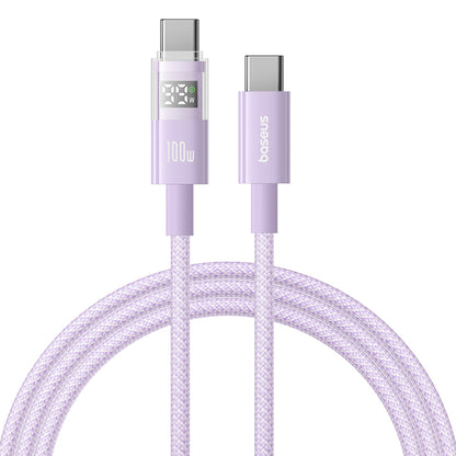 Kabel pro data a nabíjení USB-C - USB-C Baseus Display 2, 100W, 1m, Fialový P10382702511-00