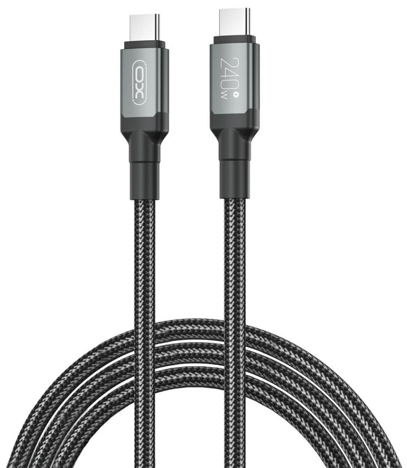 Datový a nabíjecí kabel USB-C - USB-C XO Design NB-Q264B, 240W, 2m, Černý