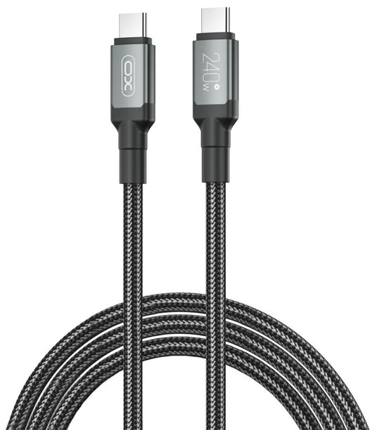 Datový a nabíjecí kabel USB-C - USB-C XO Design NB-Q264B, 240W, 2m, Černý