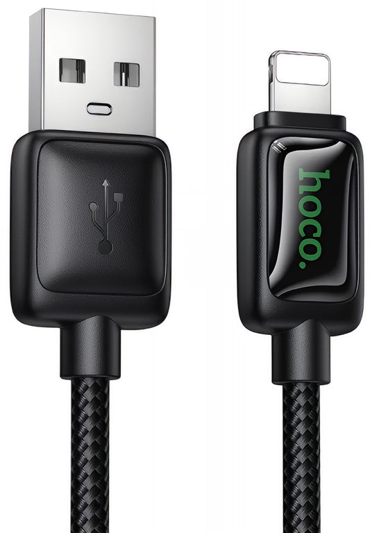 Datový a nabíjecí kabel USB-A - Lightning HOCO U146, 12W, 1.2m, černý