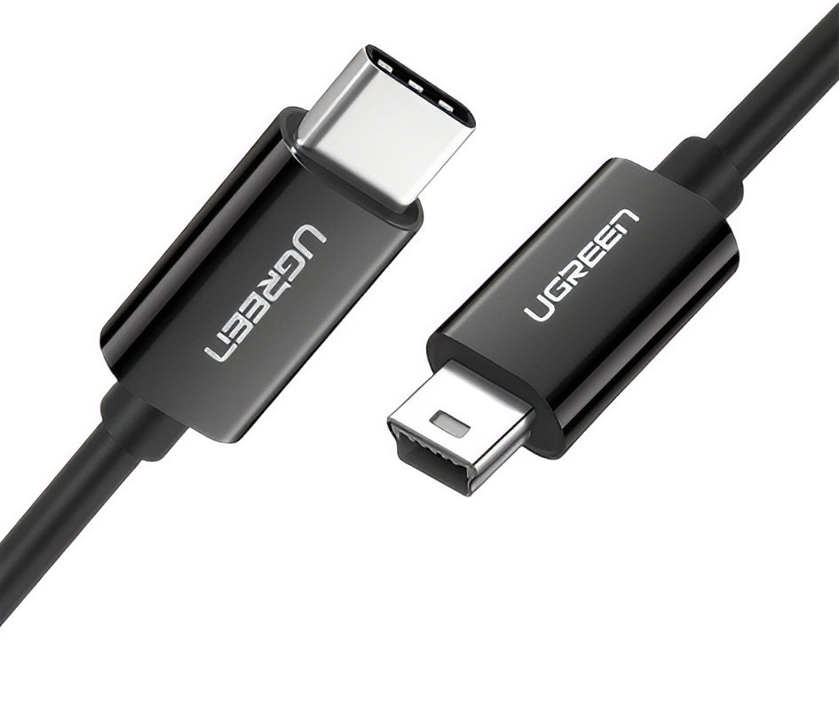 Datový a nabíjecí kabel USB-C - miniUSB UGREEN US242, 18W, 1m, černý