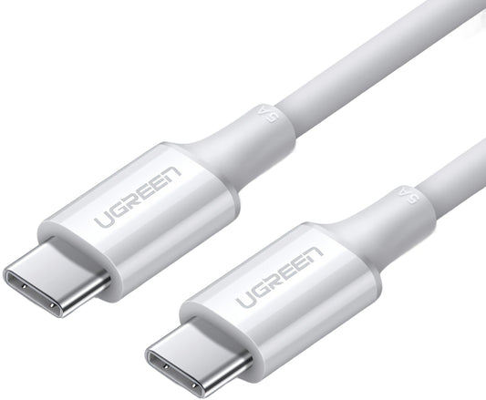 Datový a nabíjecí kabel USB-C - USB-C UGREEN US300, 100W, 2m, Bílý