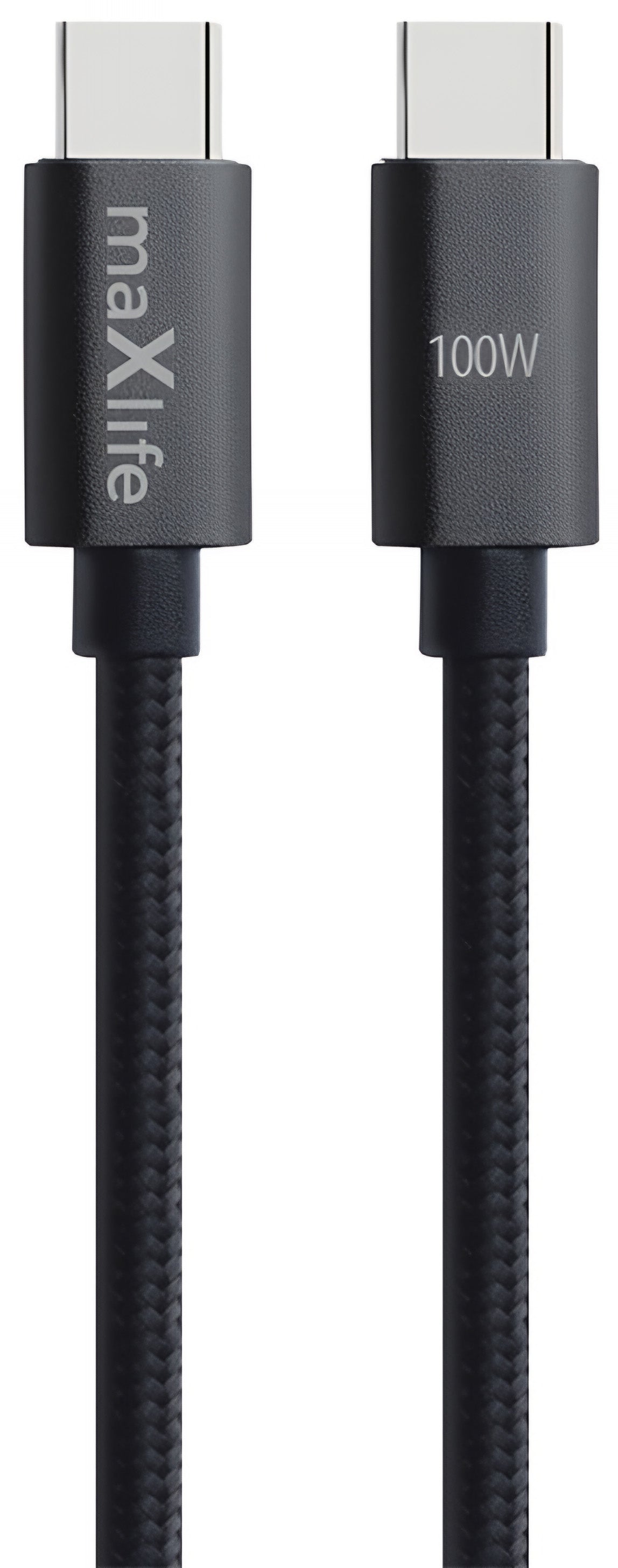 Datový a nabíjecí kabel USB-C - USB-C MaXlife MXUC-12, 100W, 1m, černý