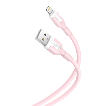 Datový a nabíjecí kabel USB-A - Lightning XO Design NB212, 18W, 1m, Růžový