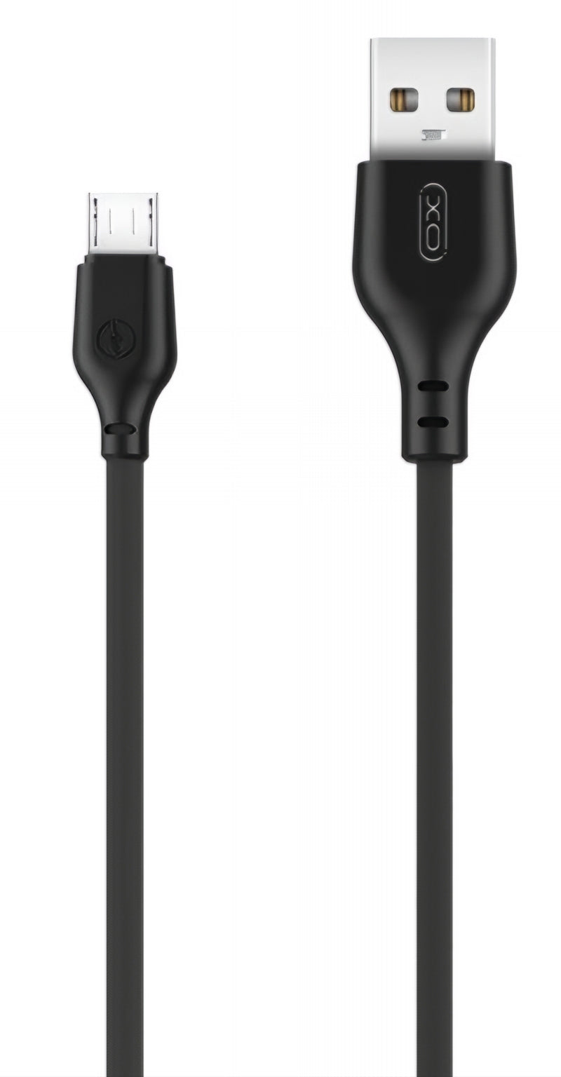 Datový a nabíjecí kabel USB-A - microUSB XO Design NB103, 18W, 2m, Černý