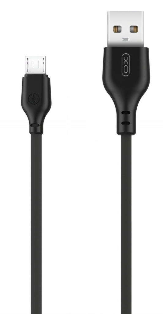 Datový a nabíjecí kabel USB-A - microUSB XO Design NB103, 18W, 2m, Černý