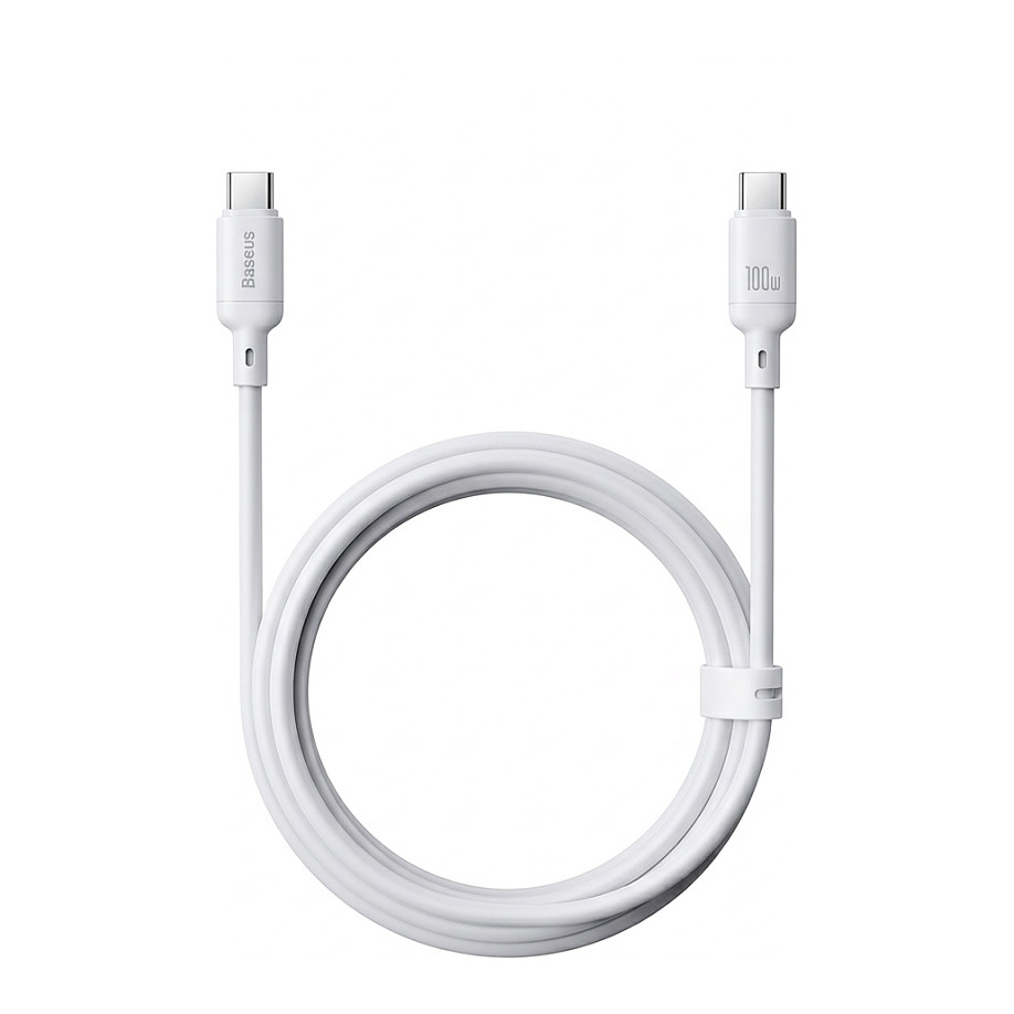 Kabel pro data a nabíjení USB-C - USB-C Baseus Silky, 100W, 2m, bílý