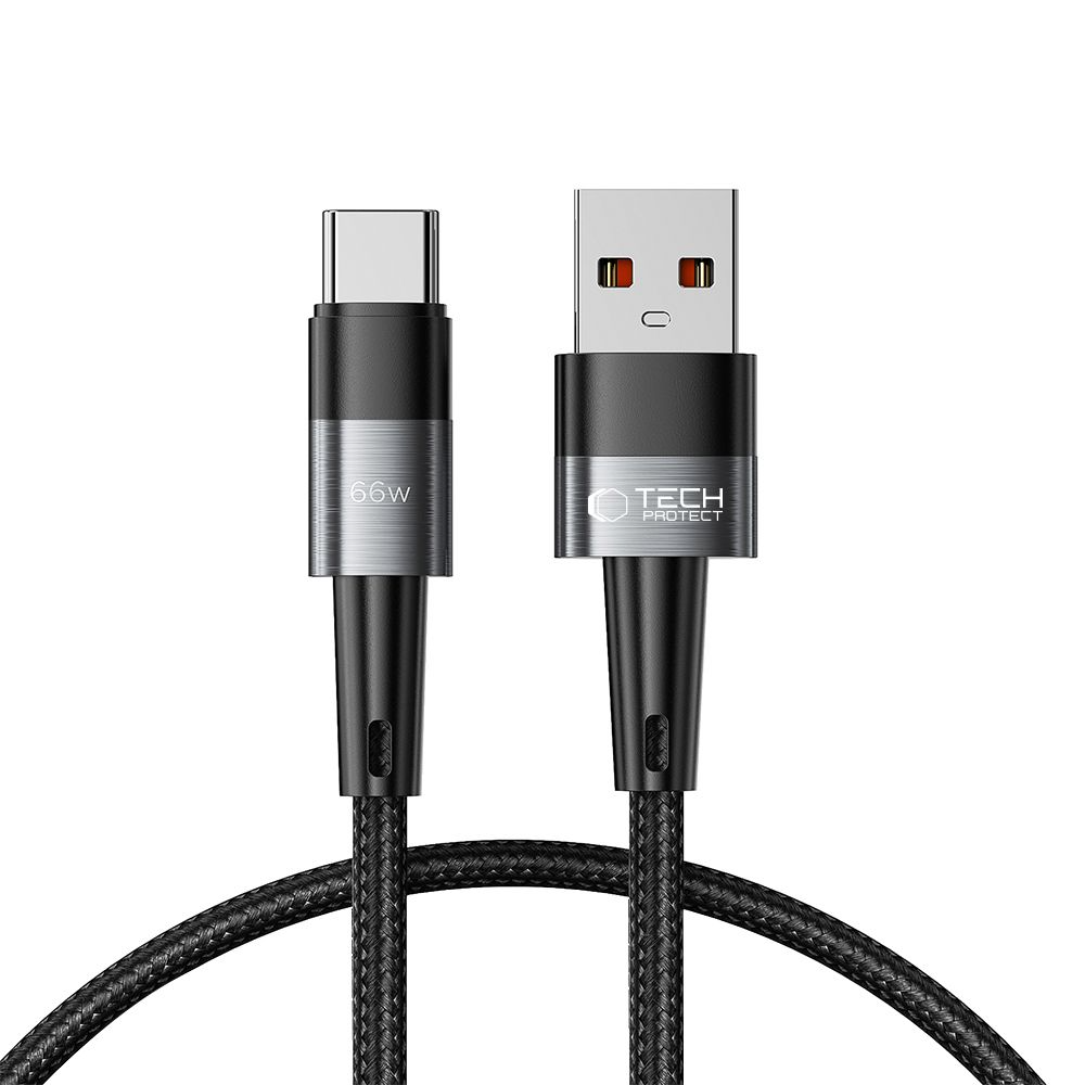 Datový a nabíjecí kabel USB-A - USB-C Tech-Protect Ultraboost, 66W, 0,5m, šedý