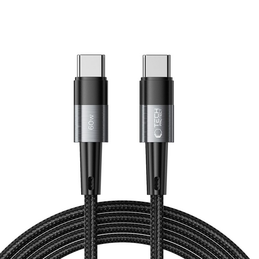 Datový a nabíjecí kabel USB-C - USB-C Tech-Protect Ultraboost, 60W, 2m, šedý