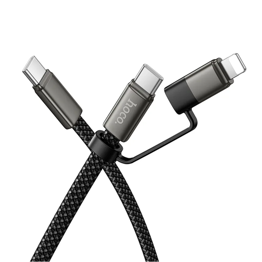 Datový a nabíjecí kabel USB-C - Lightning / USB-C HOCO X125, 60W, 1m, černý