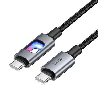 USB-C Data and Charging Cable - USB-C HOCO U144 Led, 60W, 1.2m, Black