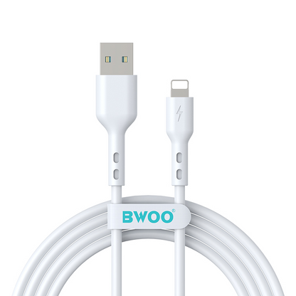 Datový a nabíjecí kabel USB-A - Lightning BWOO BO-X172L-2M, 15W, 2m, bílý