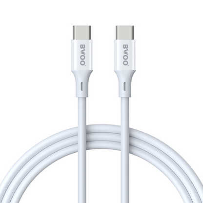 Datový a nabíjecí kabel USB-C - USB-C BWOO BO-X283CC-2M, 60W, 2m, bílý