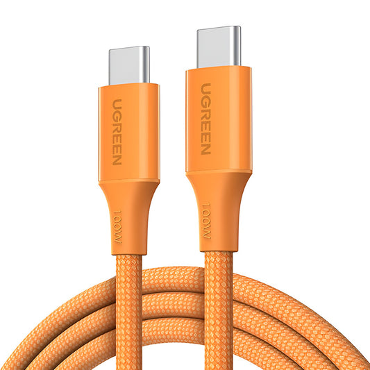 Datový a nabíjecí kabel USB-C - USB-C UGREEN L502, 100W, 1m, Oranžový