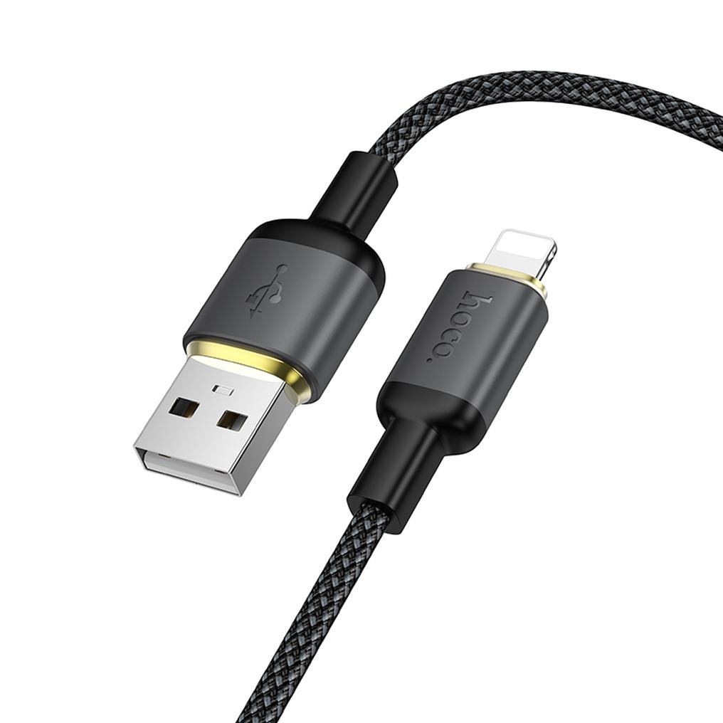 Datový a nabíjecí kabel USB-A - Lightning HOCO X128 Benefit, 12W, 1m, černý