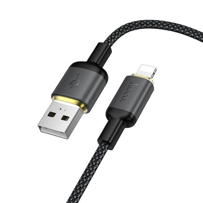 Datový a nabíjecí kabel USB-A - Lightning HOCO X128 Benefit, 12W, 1m, černý