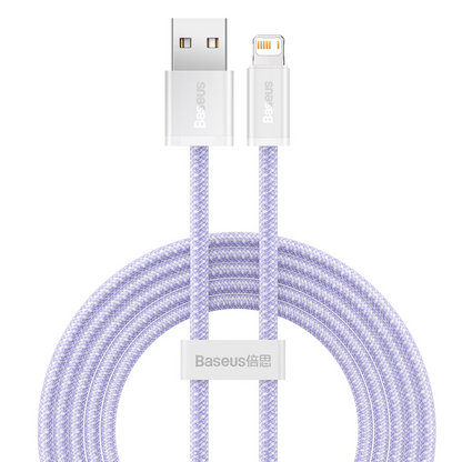 Datový a nabíjecí kabel USB-A - Lightning Baseus Dynamic Series, 18W, 2m, fialový CALD000505