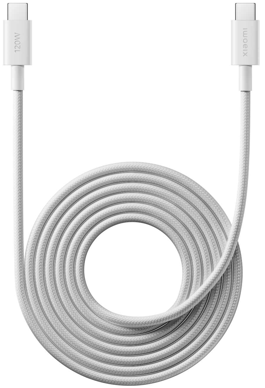 Datový a nabíjecí kabel USB-C - USB-C Xiaomi, 120W, 2m, bílý BHR087AGL