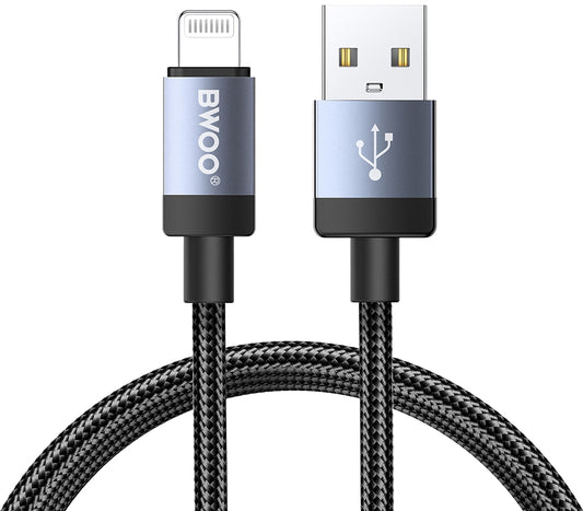 Datový a nabíjecí kabel USB-A - Lightning BWOO BO-X401L, 18W, 1m, černý