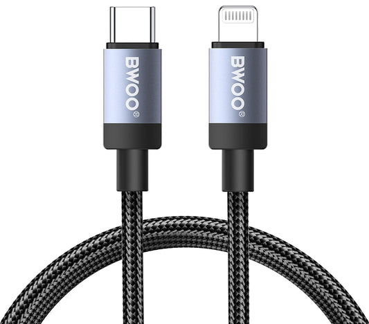 Datový a nabíjecí kabel USB-C - Lightning BWOO BO-X401CL, 30W, 1m, černý
