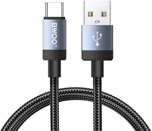 Datový a nabíjecí kabel USB-A - USB-C BWOO BO-X401C, 18W, 1m, černý